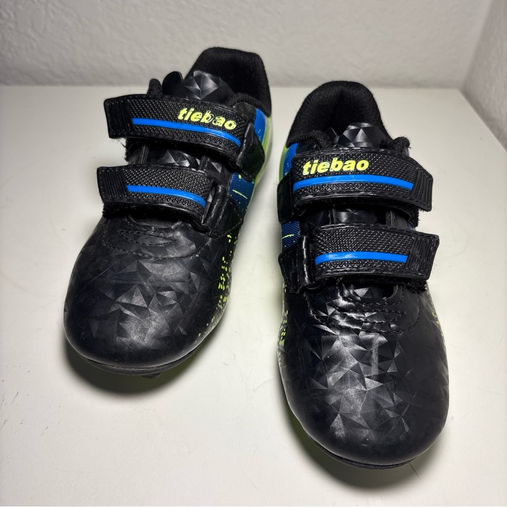 Tiebao Children’s Soccer Shoes Size 12 Blue Neon Green